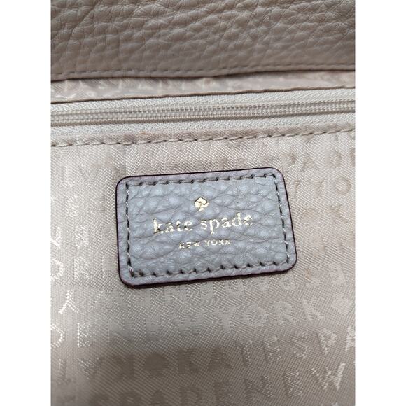 Kate Spade New York Black Gray Pebbled Laeather Flap Closure Drawstring Backpack main image 12
